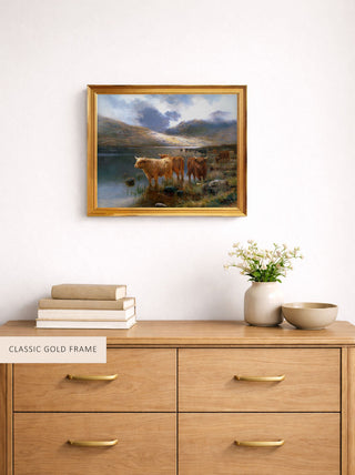 Highland Cattle by a Loch