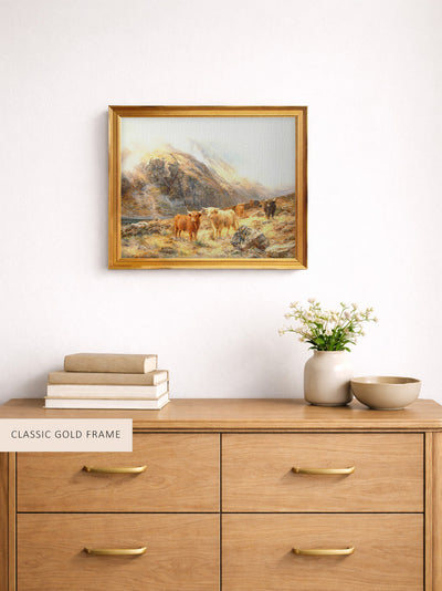 Highland Cattle in a Mountainous Landscape