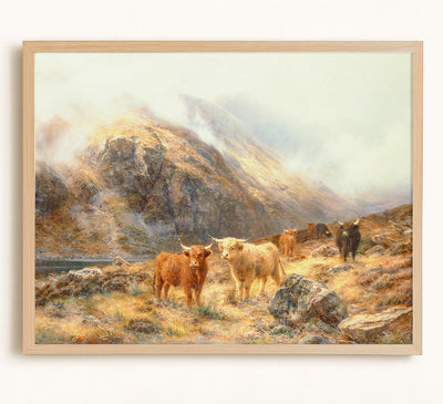 Highland Cattle in a Mountainous Landscape