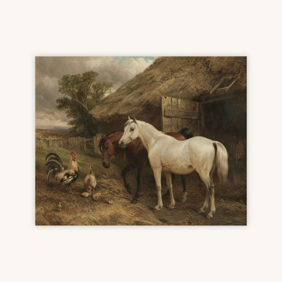 HORSES IN A FARMYARD — Primary Image
