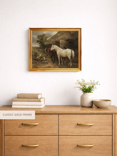 Horses in a Farmyard