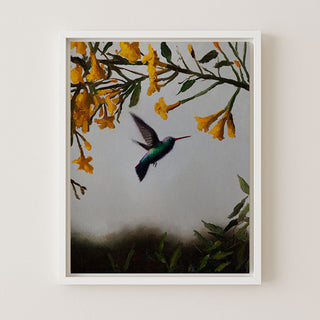 HUMMINGBIRD AT SUNSET - Museum Quality Art
