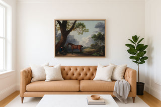 HUNTER WITH GROOM AND DOG - Museum Quality Art