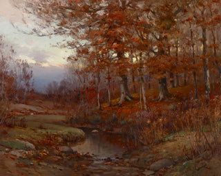 IN THE EDGE OF THE WOODS AT TWILIGHT - Museum Quality Art