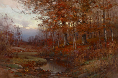 IN THE EDGE OF THE WOODS AT TWILIGHT - Museum Quality Art