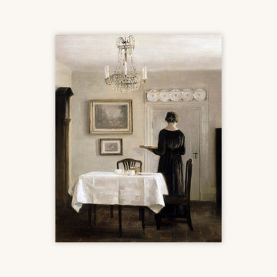 INTERIOR WITH LADY CARRYING TRAY — Primary Image
