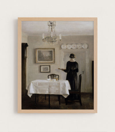 Interior With Lady Carrying Tray