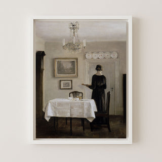 Interior With Lady Carrying Tray