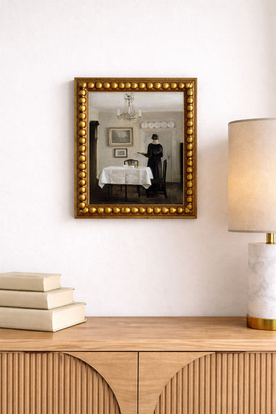 Interior With Lady Carrying Tray