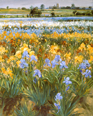 IRISES AND BURGATE CHURCH - Museum Quality Art