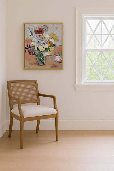 Japanese Vase with Roses and Anemones