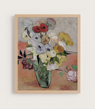 Japanese Vase with Roses and Anemones