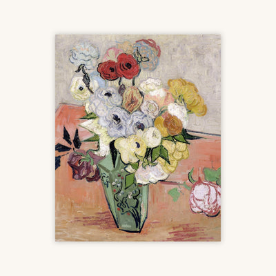 JAPANESE VASE WITH ROSES AND ANEMONES — Primary Image