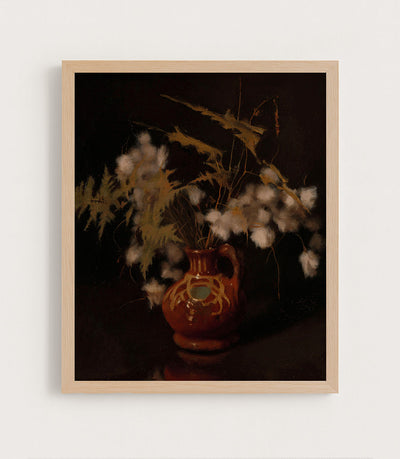Jar With Cotton Grass