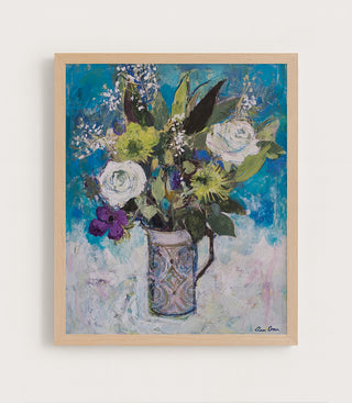 Jug with White Roses and Other flowers