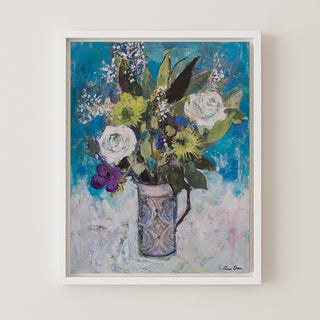 Jug with White Roses and Other flowers