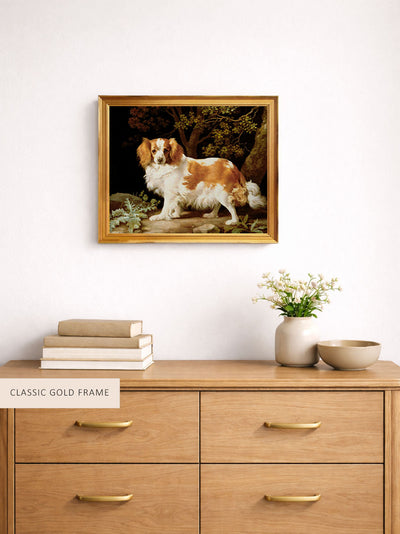 King Charles Spaniel in a Wooded Landscape