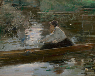 LADY IN A BOAT - Museum Quality Art