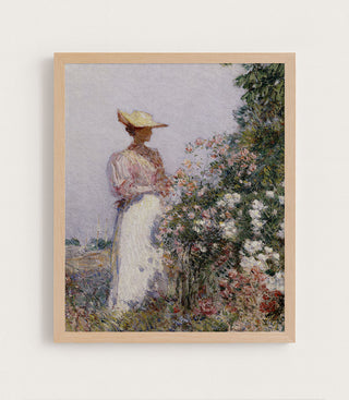 Lady in Flower Garden