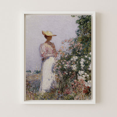 Lady in Flower Garden