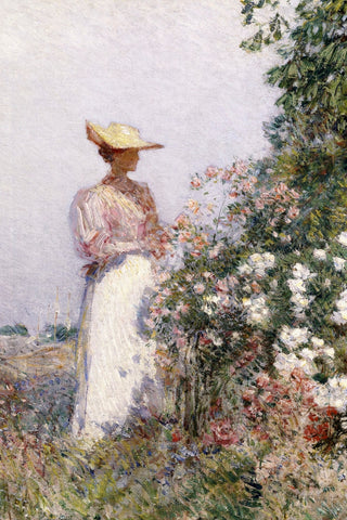 LADY IN FLOWER GARDEN