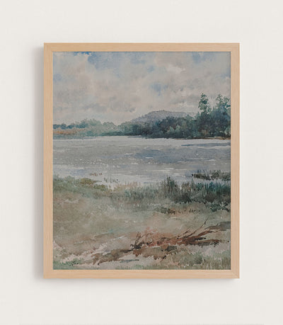 LAKESIDE WATERCOLOR - Museum Quality Art