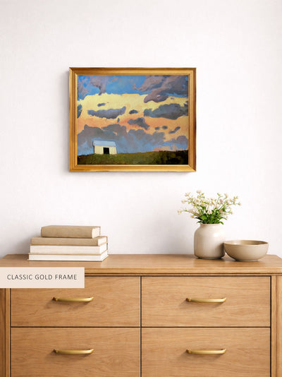 Landscape, Barn, Evening