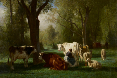 LANDSCAPE WITH CATTLE AND SHEEP