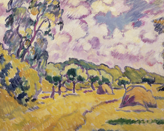 LANDSCAPE WITH HAYSTACKS