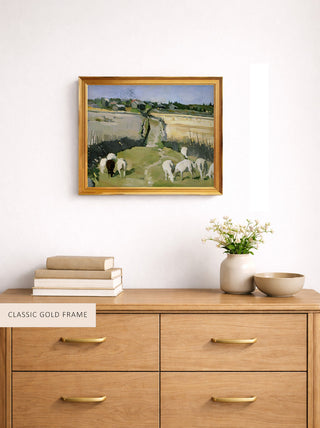 LANDSCAPE WITH SHEEP - Museum Quality Art