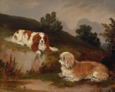 LANDSCAPE WITH SPANIEL AND TERRIER