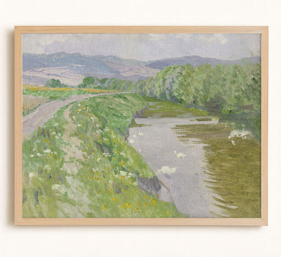 LANDSCAPE WITH STREAM - Museum Quality Art