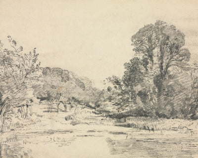 LANDSCAPE WITH TREES SURROUNDING A POND