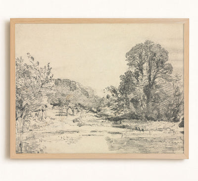 Landscape With Trees Surrounding a Pond