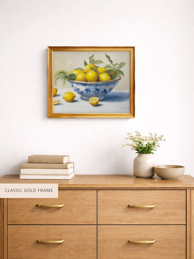 Lemons in Ceramic Bowl