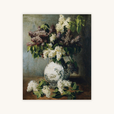 LILAC IN A DELFT VASE — Primary Image