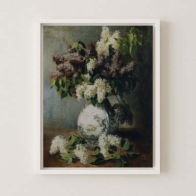 LILAC IN A DELFT VASE art print - Museum Quality Art