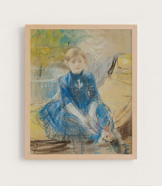 LITTLE GIRL WITH A BLUE JERSEY