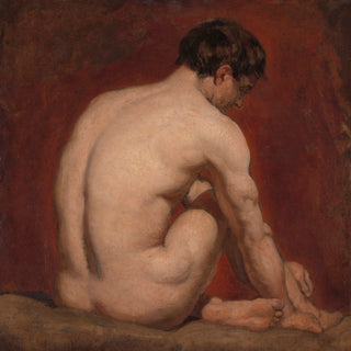 MALE NUDE, KNEELING, FROM THE BACK