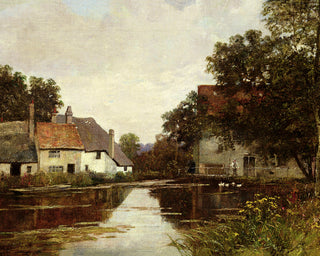 MILL ON THE CAM, SHEPRETH MILL, NEAR CAMBRIDGE - Museum Quality Art