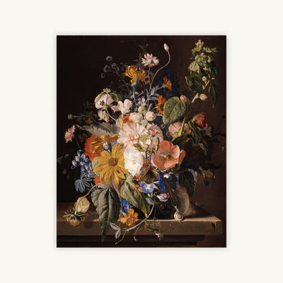 MIXED FLOWERS ON A LEDGE — Primary Image