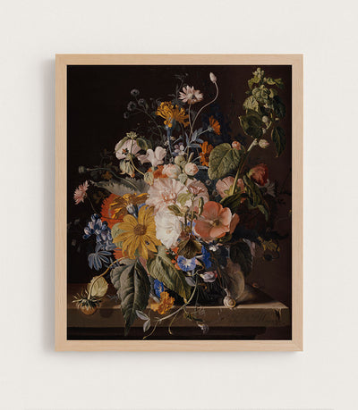 Mixed Flowers on a Ledge