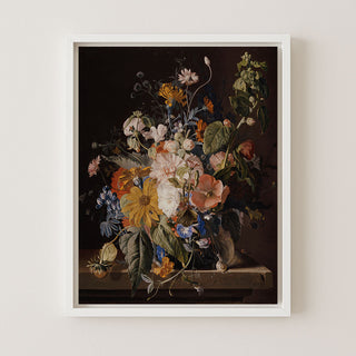 MIXED FLOWERS ON A LEDGE - Museum Quality Art