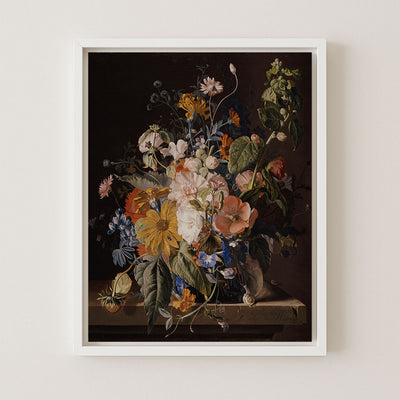 MIXED FLOWERS ON A LEDGE - Museum Quality Art