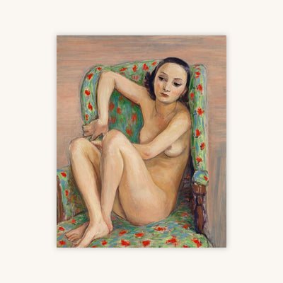 MODEL IN A GREEN CHAIR — Primary Image