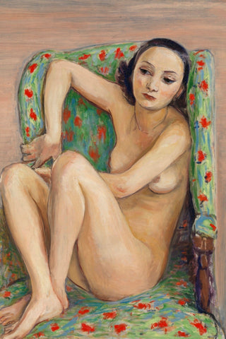MODEL IN A GREEN CHAIR
