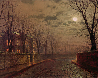 MOONLIT STREET SCENE - Museum Quality Art