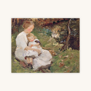 MOTHER AND CHILD IN A WOODED LANDSCAPE — Primary Image
