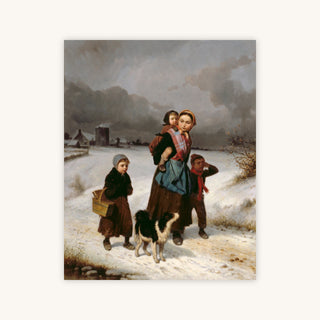 MOTHER AND CHILDREN IN THE SNOW — Primary Image