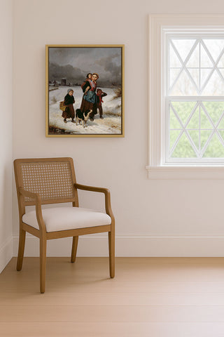 Mother and Children in the Snow